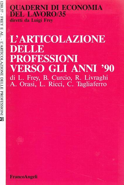 L' articolazione delle professioni verso gli anni '90 - copertina