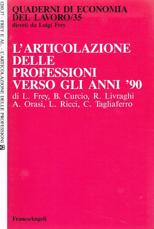 L' articolazione delle professioni verso gli anni '90 - copertina