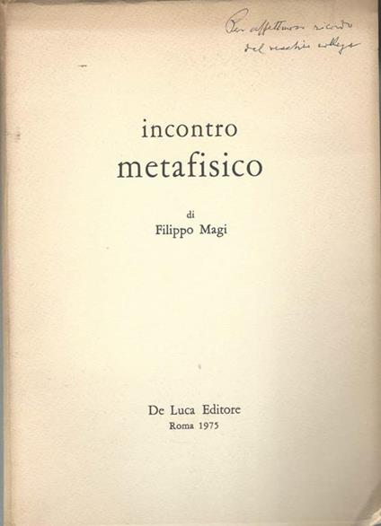 Incontro metafisico - Filippo Magi - copertina