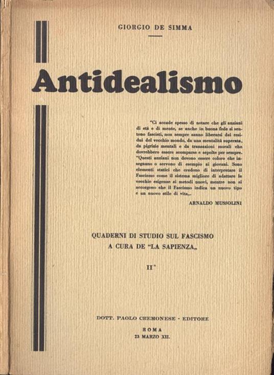 Antidealismo - copertina