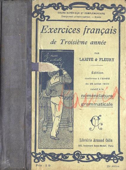 Exercices francais de troisième annèe - copertina