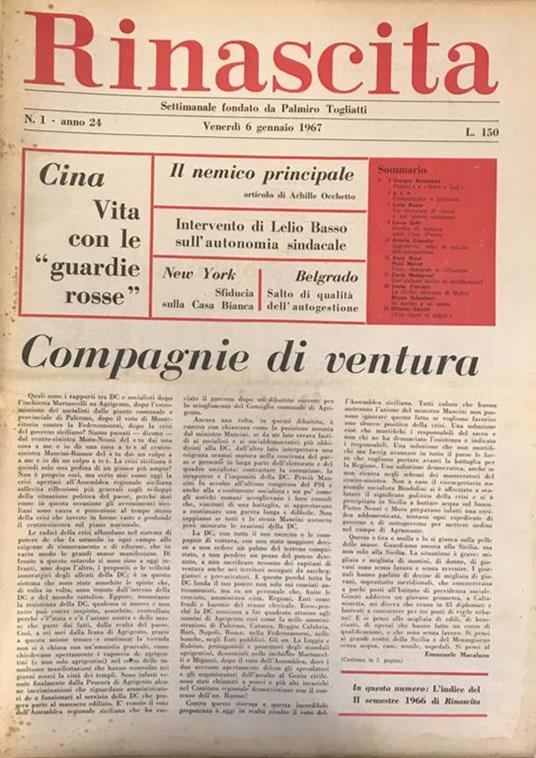 Rinascita ( anno 24. 1967) - copertina