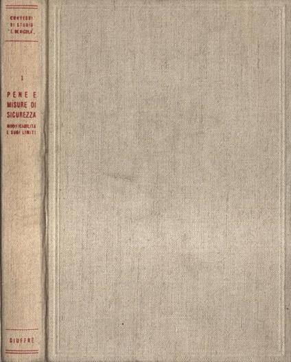 Pene e misure di sicurezza Vol. I - copertina