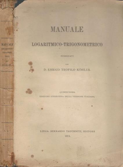 Manuale logaritmico. trigonometrico - copertina