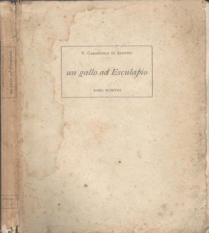 Un gallo ad Esculapio - copertina