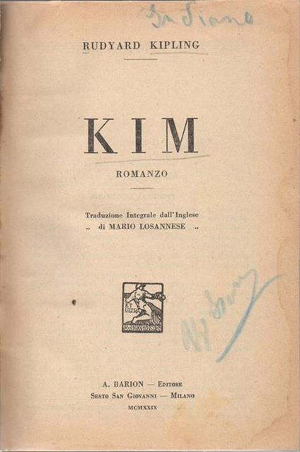 Kim. Romanzo - Rudyard Kipling - copertina