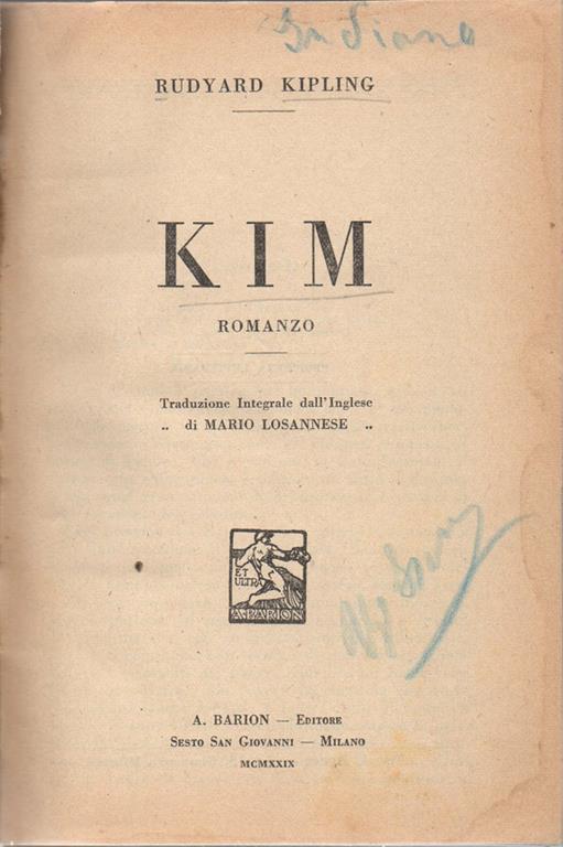 Kim. Romanzo - Rudyard Kipling - copertina