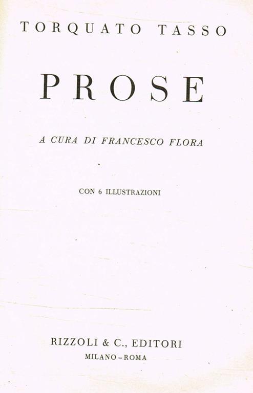 Prose - Torquato Tasso - copertina