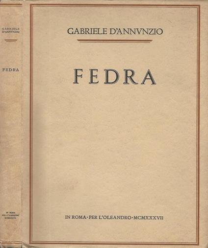 Fedra - Gabriele D'Annunzio - copertina