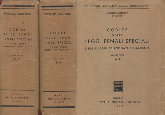 Codice delle Leggi penali speciali - Luciano Zanobini - copertina