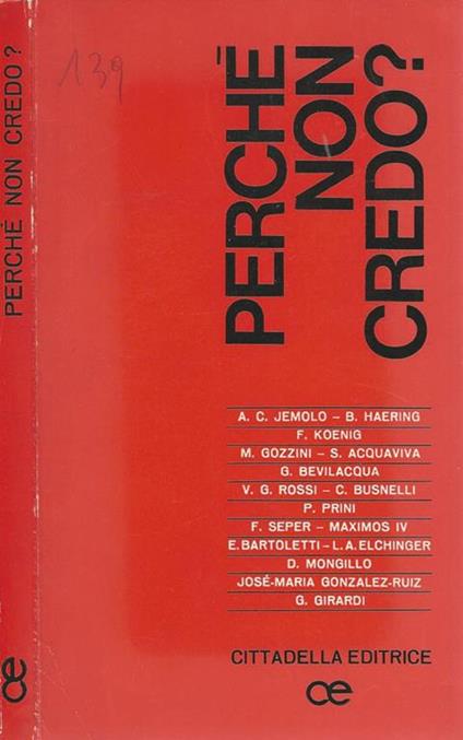 Perché non credo? - copertina