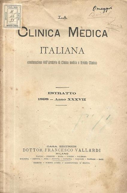 Su di una special forma di cardiopalmo nervoso caratterizzata da variazioni di frequenza successive, irregolari o periodoche, del ritmo cardiaco (tachicardia essenziale parossistica incipiente o frusta?). Osservazioni - B. Silva - copertina