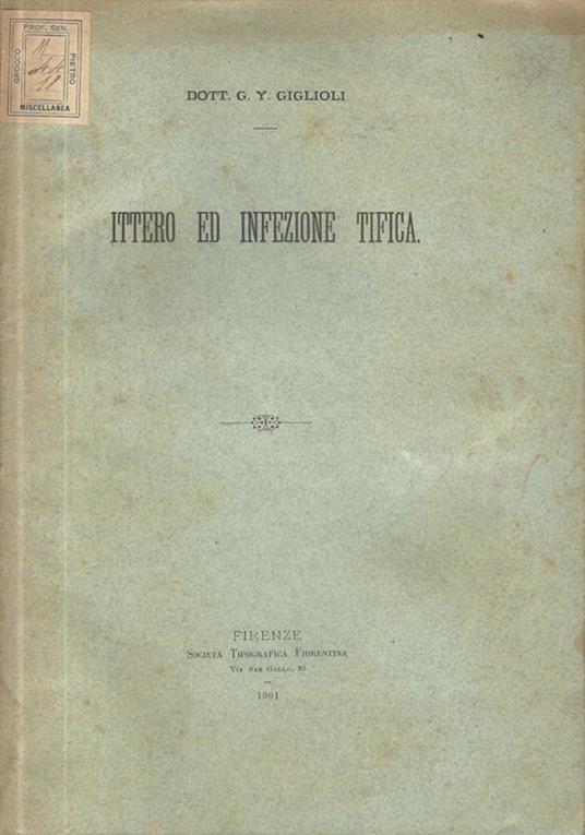 Ittero ed infezione tifica - copertina