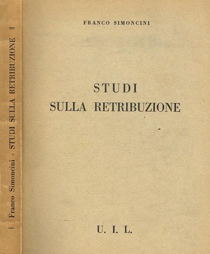 Studi sulla retribuzione - Franco Simoncini - copertina