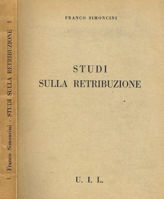Studi sulla retribuzione - Franco Simoncini - copertina