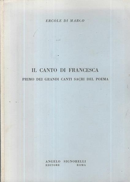 Il canto di Francesca - copertina
