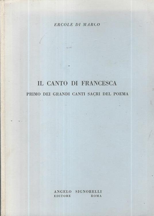 Il canto di Francesca - copertina