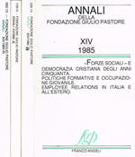 Annali della Fondazione Giulio Pastore n.XIII (1984) n.XIV (1985) n.XV (1986)