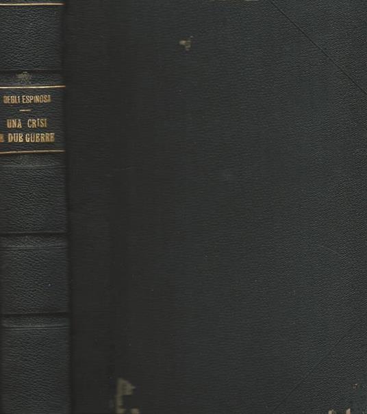 Una crisi e due guerre - Agostino Degli Espinosa - copertina