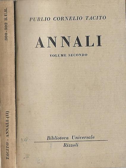 Annali – Volume secondo - P. Cornelio Tacito - copertina