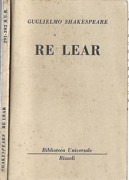 Re Lear - William Shakespeare - copertina