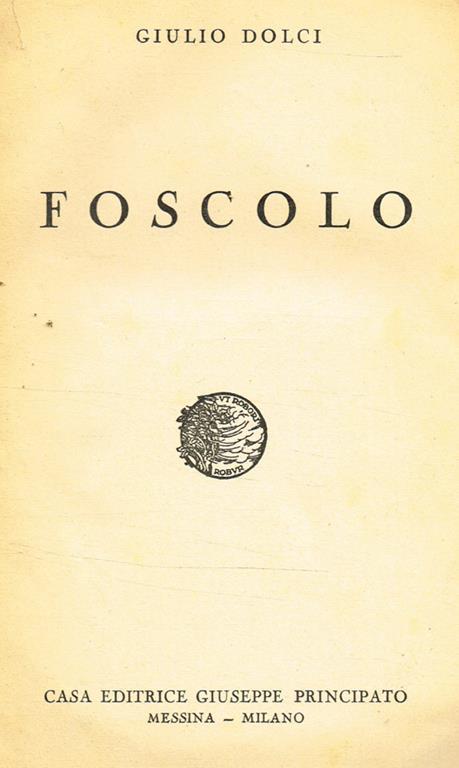 Foscolo - Giulio Dolci - copertina