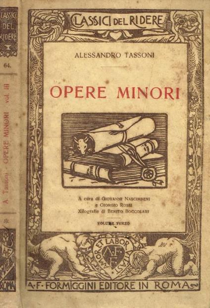 Opere minori vol.III - Alessandro Tassoni - copertina