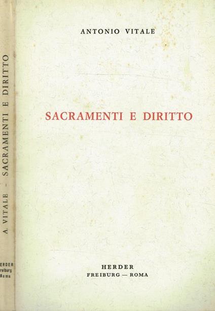 Sacramenti e diritto - Antonio Vitale - copertina