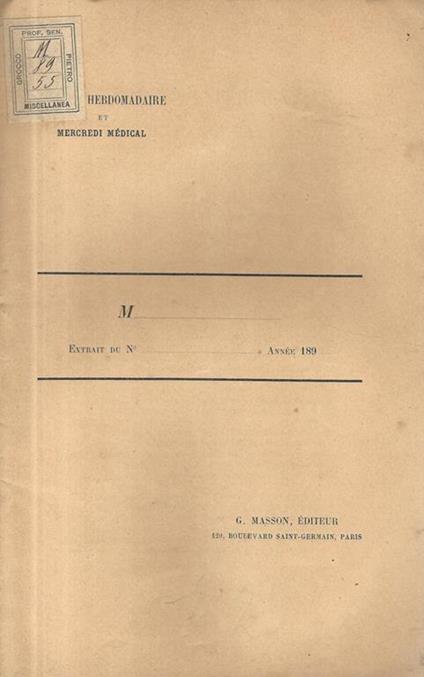 Extirpation expérimentale du pancréas. Ses effets sur la digestion et l'économie générale - copertina