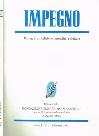 Impegno. Rassegna di religione, attualità e cultura. Anno I n.2 - copertina