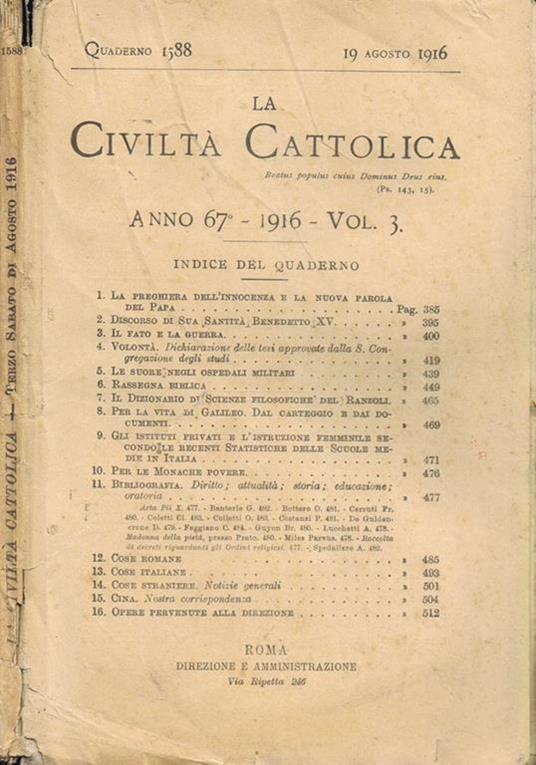 La Civiltà Cattolica (Vol. 3) di: Gaspare Calabresi - copertina