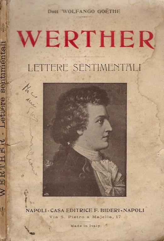 Werther. Lettere sentimentali - copertina