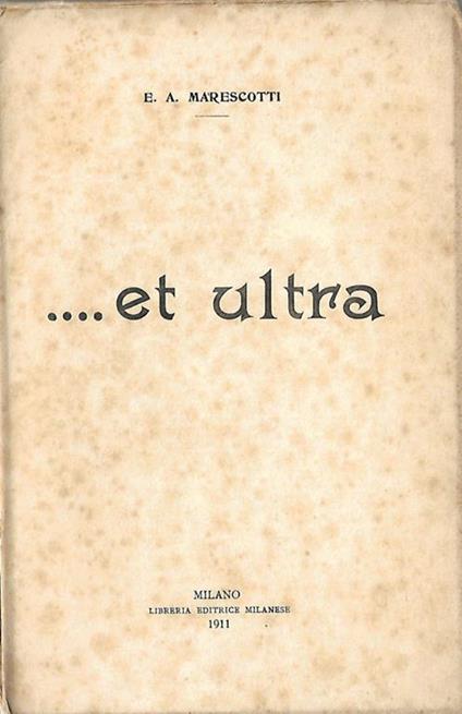 et ultra - E. A. Marescotti - copertina