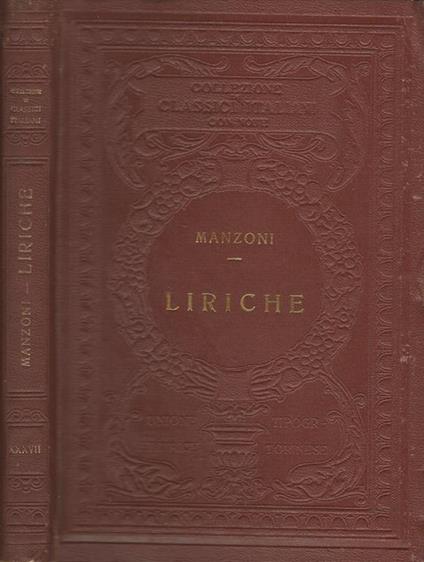 Liriche - Alessandro Manzoni - copertina