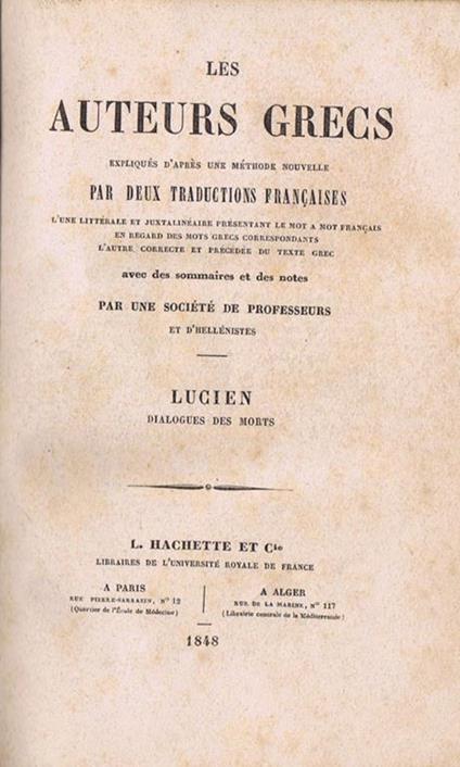 Les Auteurs Grecs. Lucien - copertina