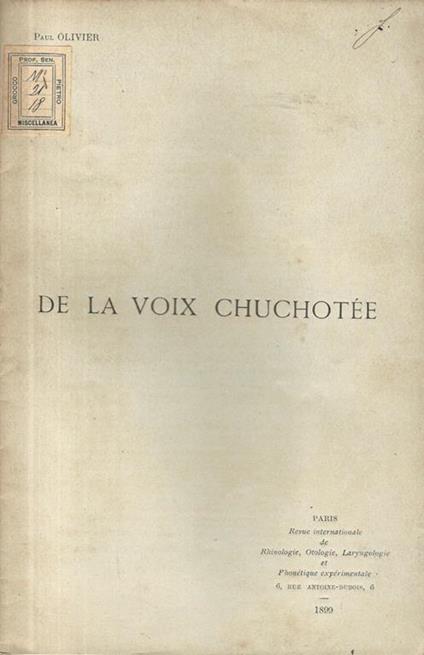 De la voix chuchotée - copertina
