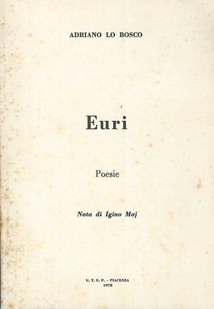 Euri. Poesie - Andrea Bosco - copertina