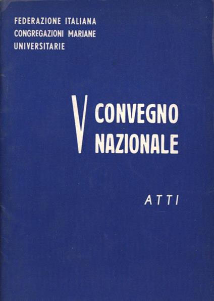 V Convegno Nazionale - copertina