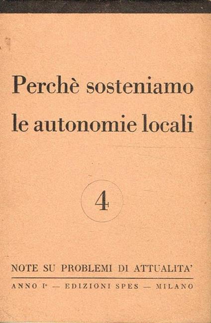 Perché sosteniamo le autonomie locali - copertina