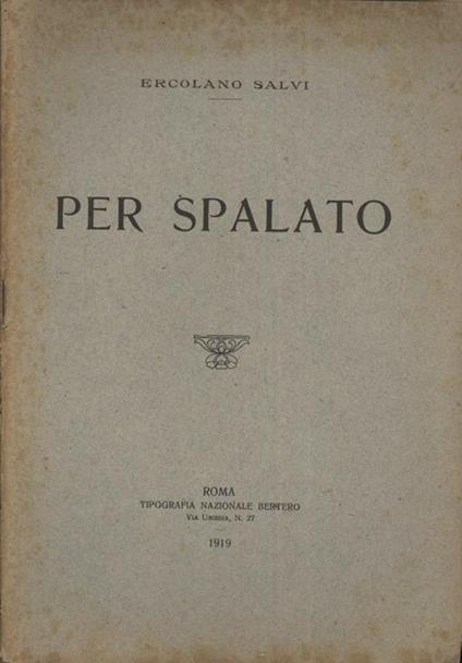 Per spalato - Ercolano Salvi - copertina