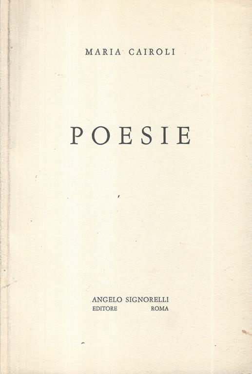 Poesie - Maria Cairoli - copertina