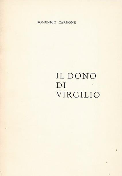 Il dono di Virgilio - Domenico Carbone - copertina