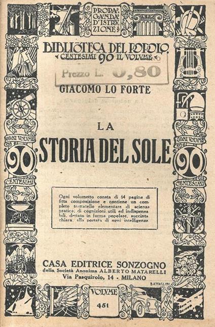 La storia del sole - Giacomo Lo Forte - copertina