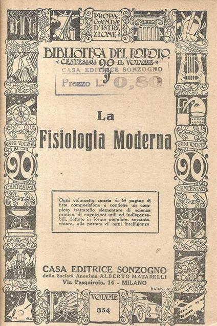 La Fisiologia Moderna. (Teoria della vita) - copertina