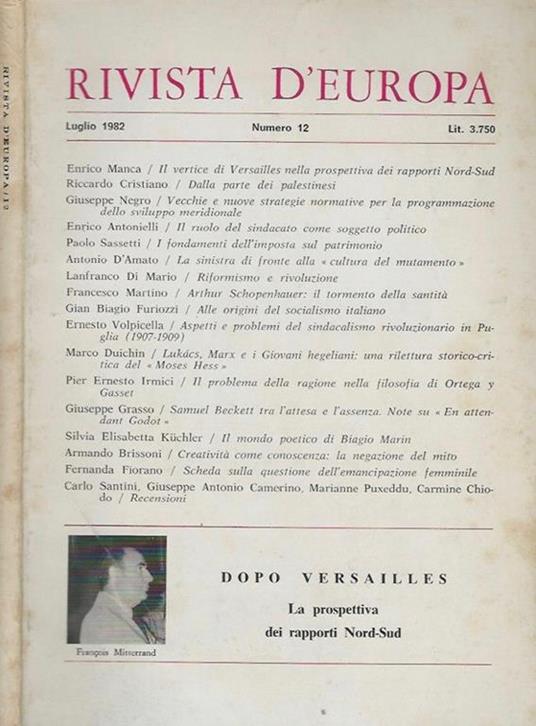 Rivista d'Europa, numero 12 - Lido Chiusano - copertina