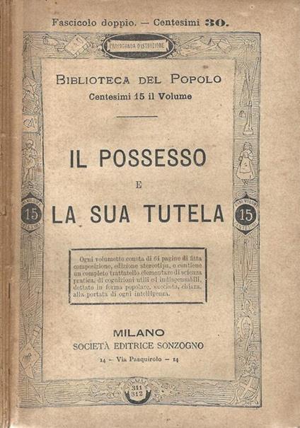 Il possesso e la sua tutela - copertina
