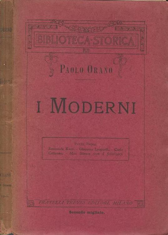 I Moderni. Parte Prima. Medaglioni - Paolo Orano - copertina