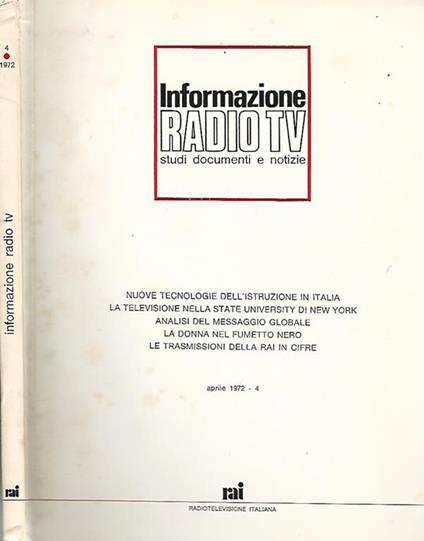 Informazione Radio TV. Studi documenti e notizie - copertina