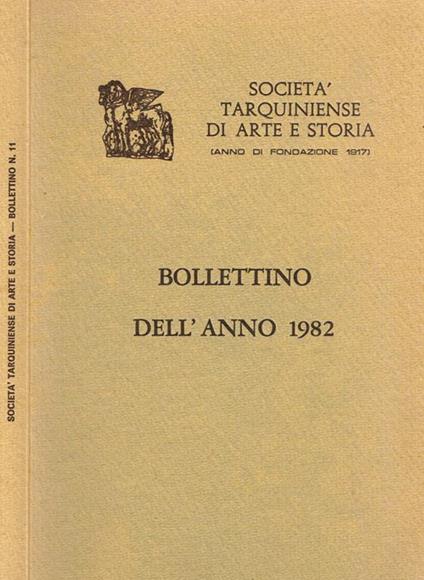 Società Tarquiniense di arte e storia (anno di fondazione 1917). Bollettino dell'anno 1982. Supplemento n.11 alle Fonti di storia cornetana - copertina
