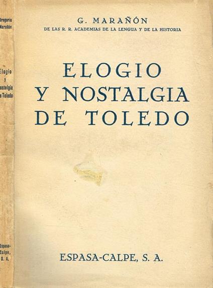 Elogio y nostalgia de Toledo - copertina